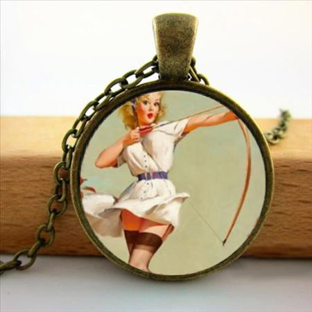 "Lookout, She's Got Her Bow & Arrow!" - Necklace Pendant