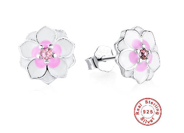 "Cherry Blooms For Fancy Earlobes" - Sterling Silver Earrings