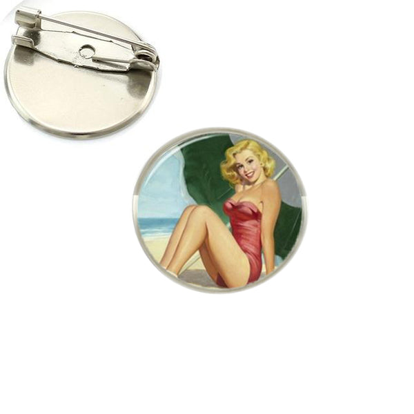 “Deloris Hates The Sun, But Loves The Beach" - Glass Brooch Pin