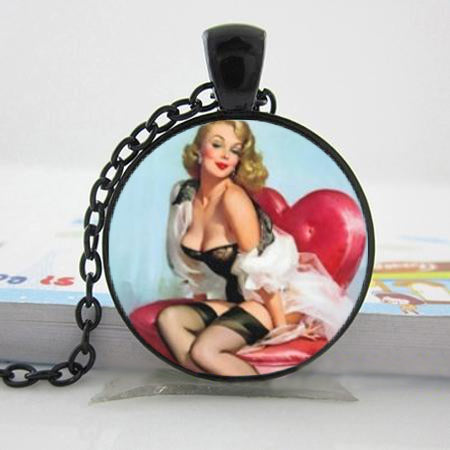 "Lola Shakes Her Maracas" Pinup Girl - Necklace Pendant