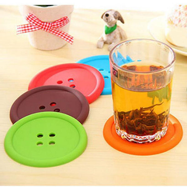 "Cute As A Button (but way more practical for holding drinks)" - Drink Coasters