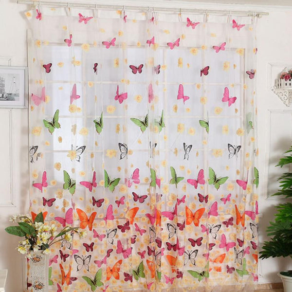 "It's Like A Beautiful, Freakin' Garden In Here!" - Sheer, Butterfly Curtains