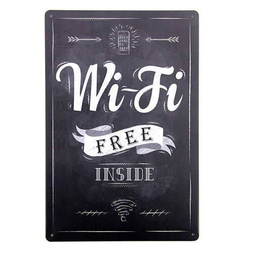 "Free WIFI (Hipster Style)" - Tin Sign