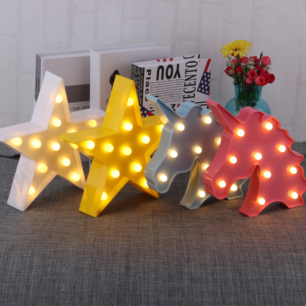 Star Shape LED Night Light Warm White Bedside Lamp Table Light Battery Operated for Christmas New Year Party Decoration