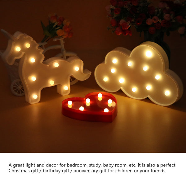 Heart Shape LED Night Light Warm White Bedside Lamp Table Light Battery Operated for Christmas New Year Party Decoration