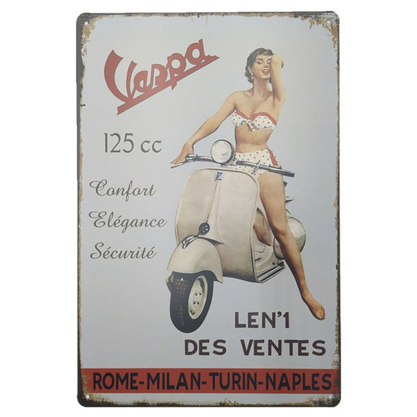 "I Take The Bus, But In Spirit, I'm A Vespa Girl" - Tin Sign