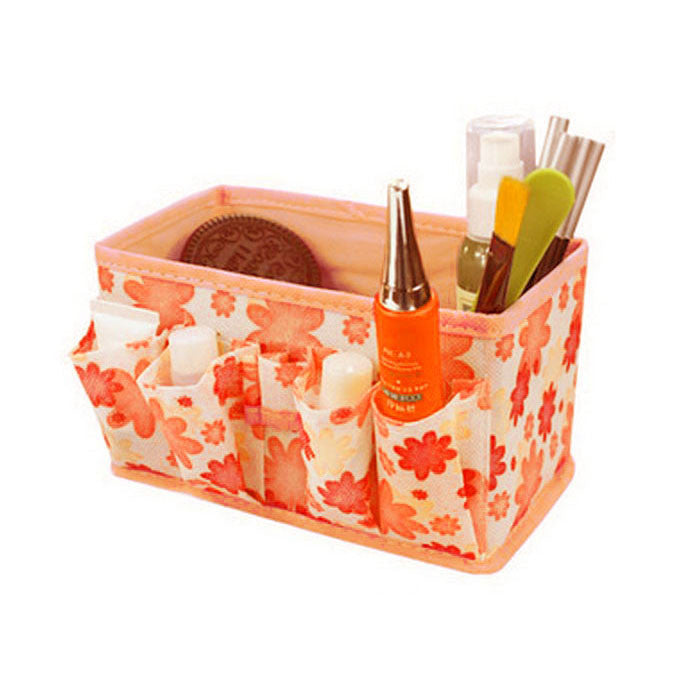 Makeup Cosmetic Storage Box Bag Bright Organiser Foldable Stationary Container