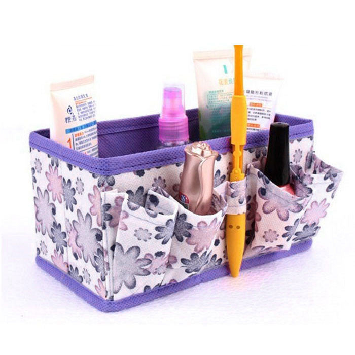 Makeup Cosmetic Storage Box Bag Bright Organiser Foldable Stationary Container