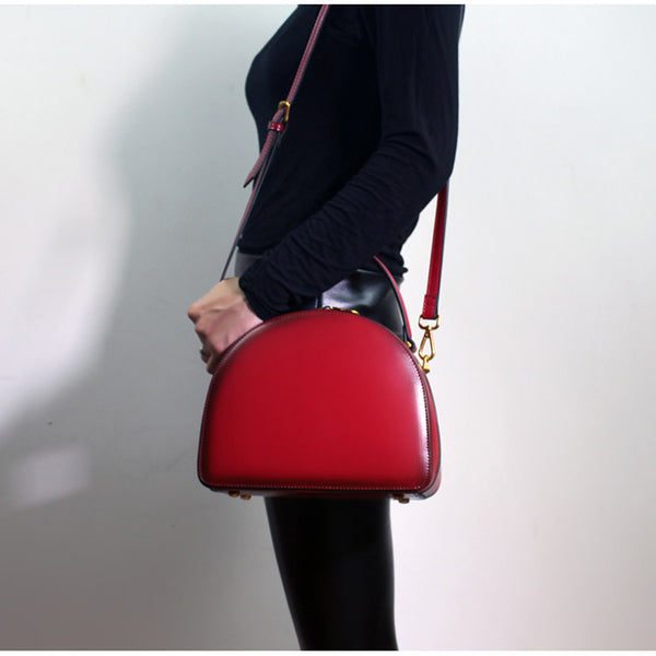 "Want Something From The Shops?" - European Leather Hand / Shoulder Bag (red)