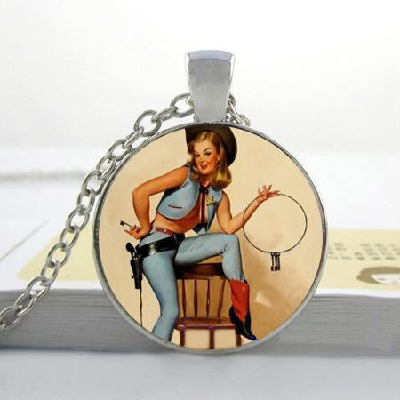 "Sally Shot The Sheriff" Pinup - Necklace Pendant