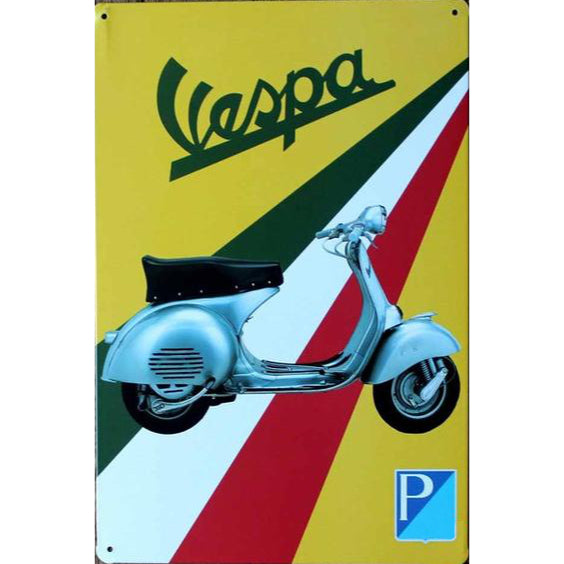 "My Wall, Is Now Interesting"  Vespa Tin Sign